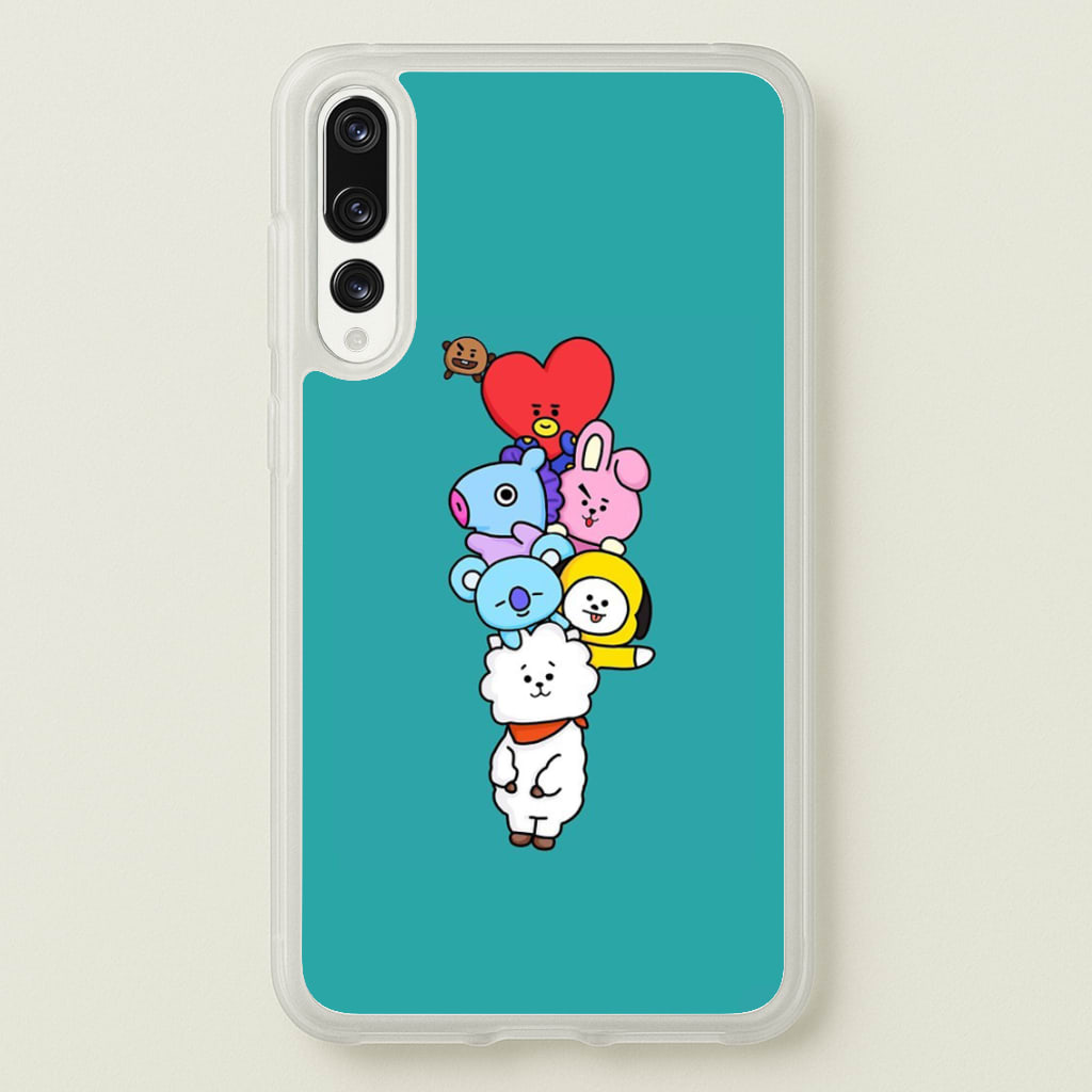 Green BT21 - RJ, Mang, Koya, Chimmy, Cooky, Shooky, Tata - K Pop - Phone Case for Huawei P20 Pro