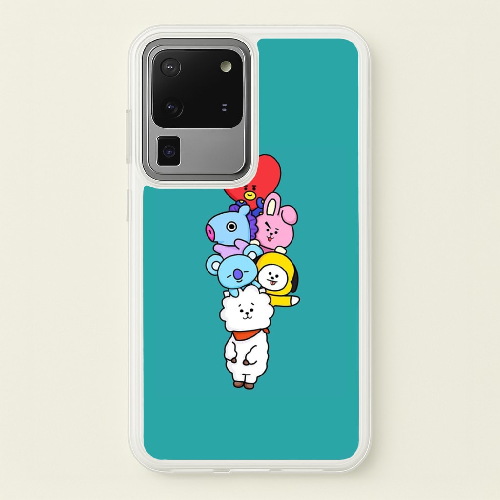 Green BT21 - RJ, Mang, Koya, Chimmy, Cooky, Shooky, Tata - K Pop - Phone Case for Galaxy S20 Ultra