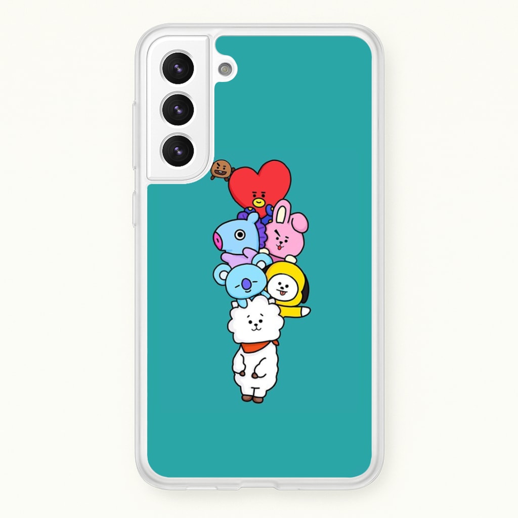 Green BT21 - RJ, Mang, Koya, Chimmy, Cooky, Shooky, Tata - K Pop - Phone Case for Galaxy S21FE
