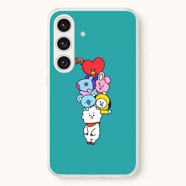 Green BT21 - RJ, Mang, Koya, Chimmy, Cooky, Shooky, Tata - K Pop - Phone Case for Galaxy S24 Plus