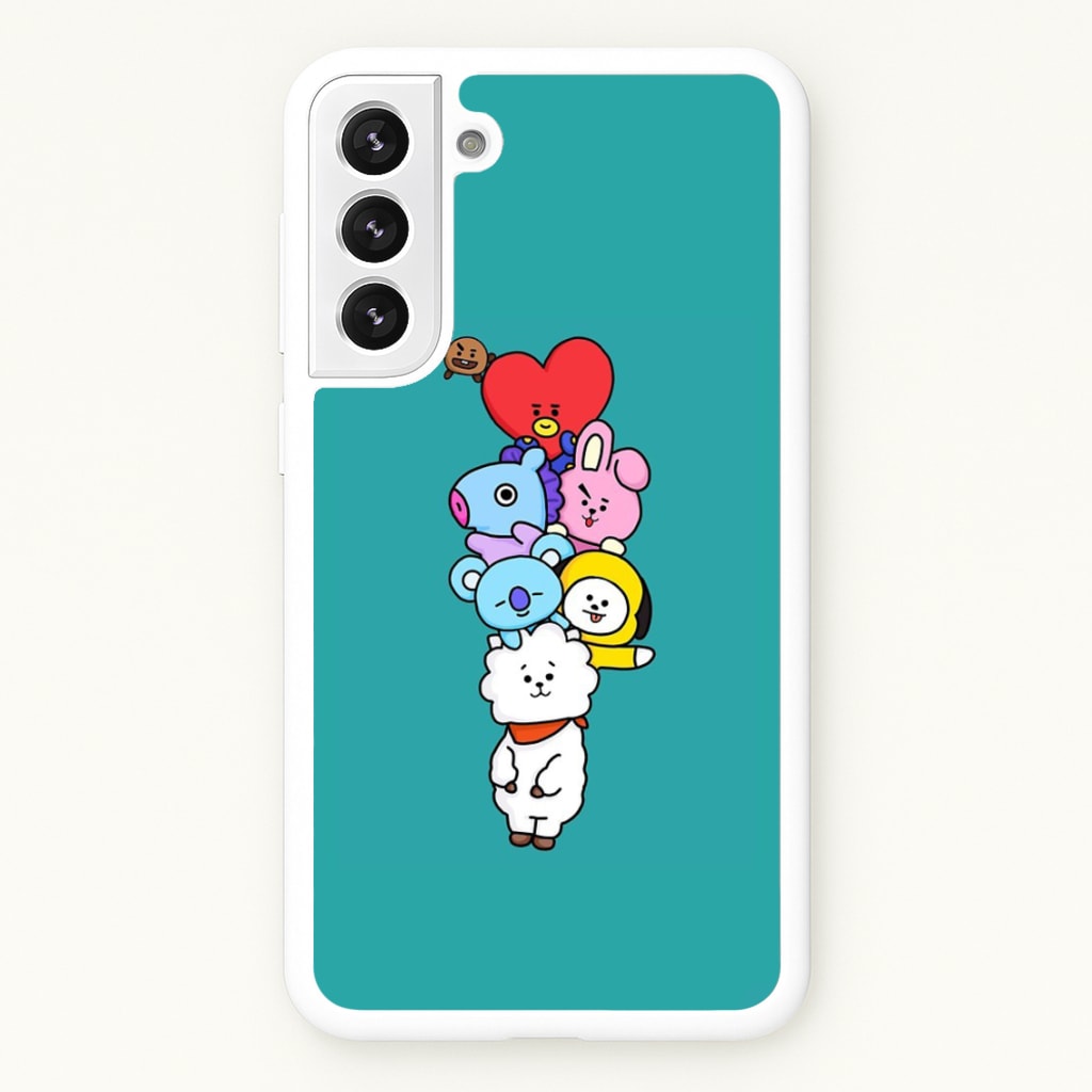 Green BT21 - RJ, Mang, Koya, Chimmy, Cooky, Shooky, Tata - K Pop - Phone Case for Galaxy S22 Plus