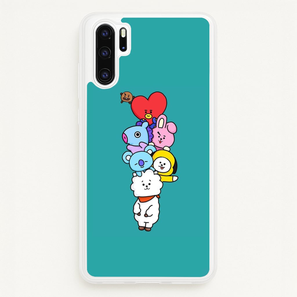 Green BT21 - RJ, Mang, Koya, Chimmy, Cooky, Shooky, Tata - K Pop - Phone Case for Huawei P30 Pro