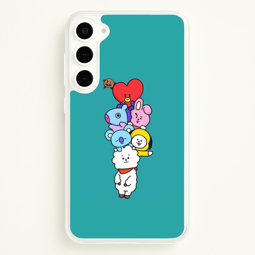 Green BT21 - RJ, Mang, Koya, Chimmy, Cooky, Shooky, Tata - K Pop - Phone Case for Galaxy S23