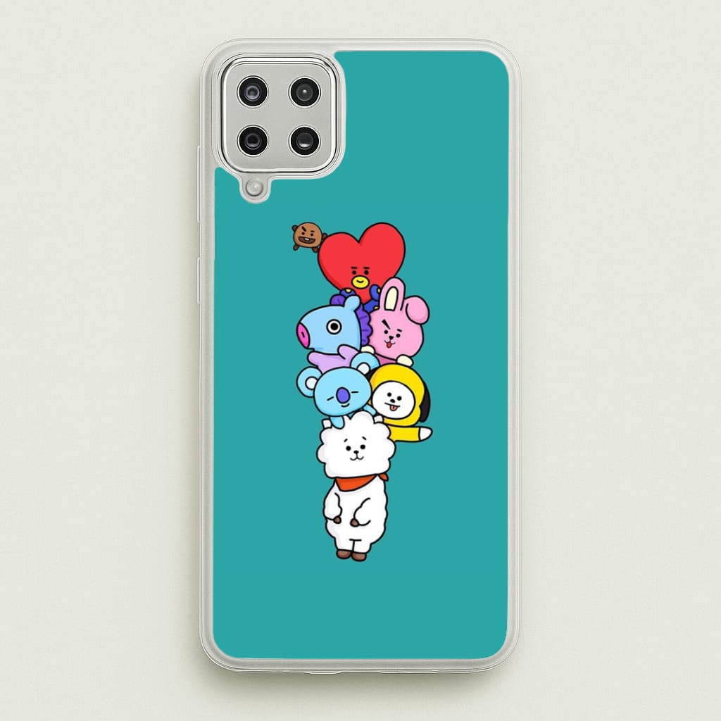 Green BT21 - RJ, Mang, Koya, Chimmy, Cooky, Shooky, Tata - K Pop - Phone Case for Galaxy A12