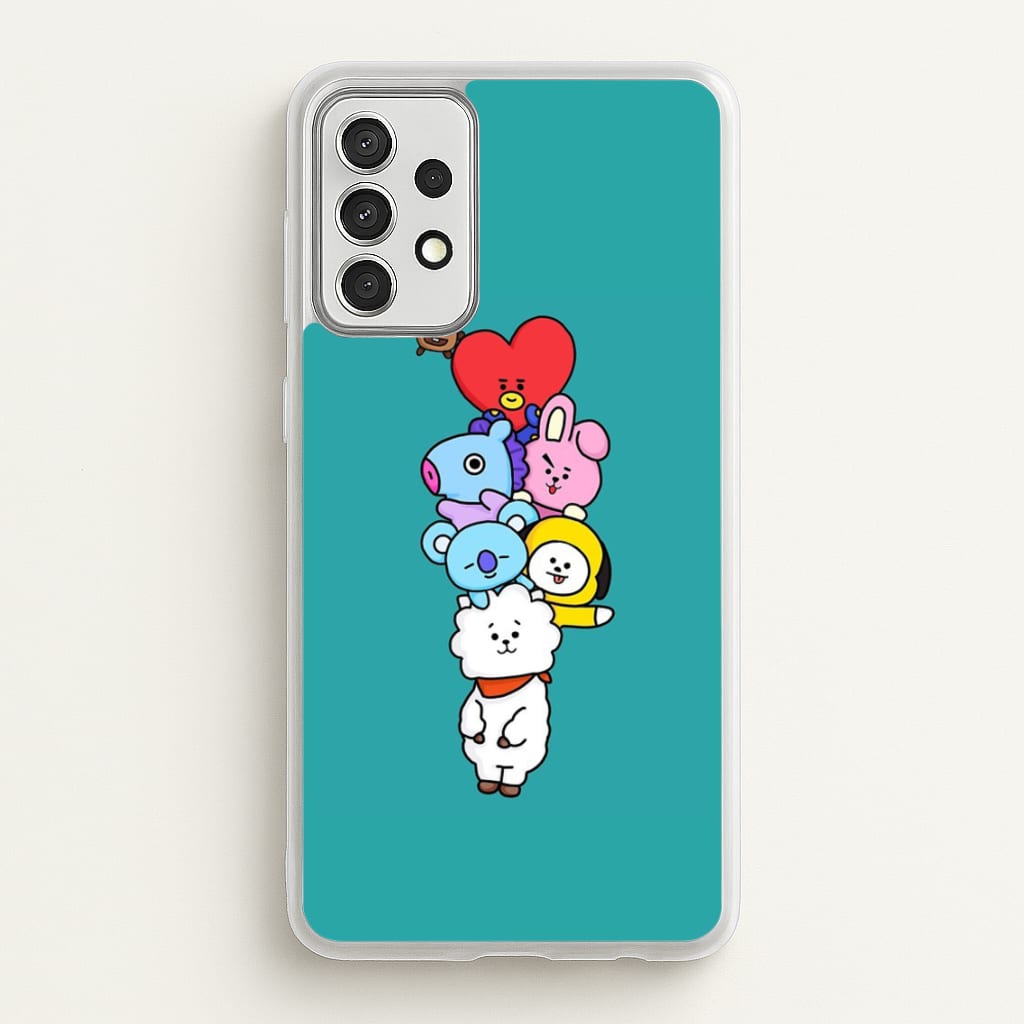 Green BT21 - RJ, Mang, Koya, Chimmy, Cooky, Shooky, Tata - K Pop - Phone Case for Galaxy A52 / A52s