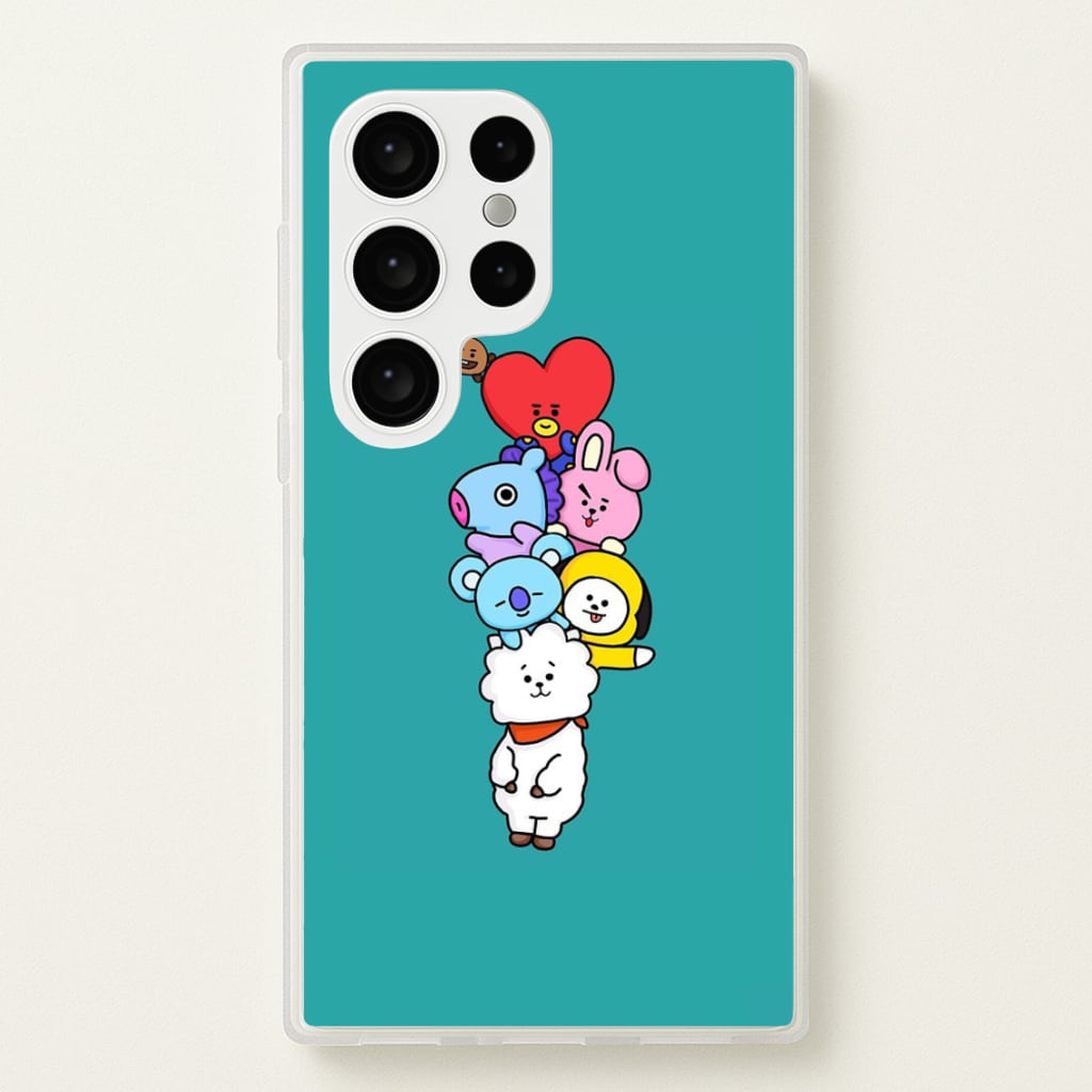 Green BT21 - RJ, Mang, Koya, Chimmy, Cooky, Shooky, Tata - K Pop - Phone Case for Galaxy S24 Ultra