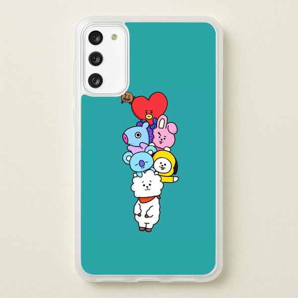 Green BT21 - RJ, Mang, Koya, Chimmy, Cooky, Shooky, Tata - K Pop - Phone Case for Galaxy A41