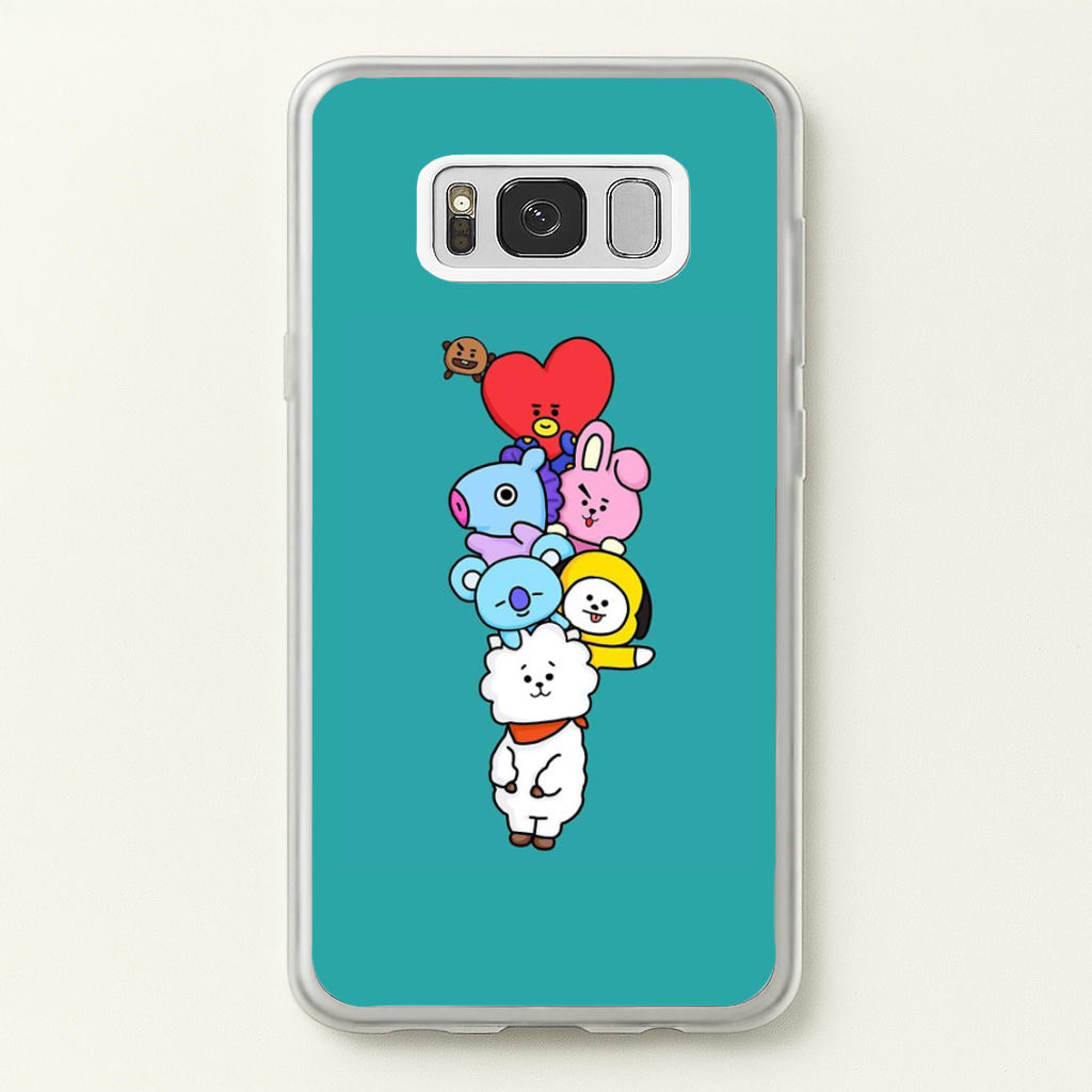 Green BT21 - RJ, Mang, Koya, Chimmy, Cooky, Shooky, Tata - K Pop - Phone Case for Galaxy S8