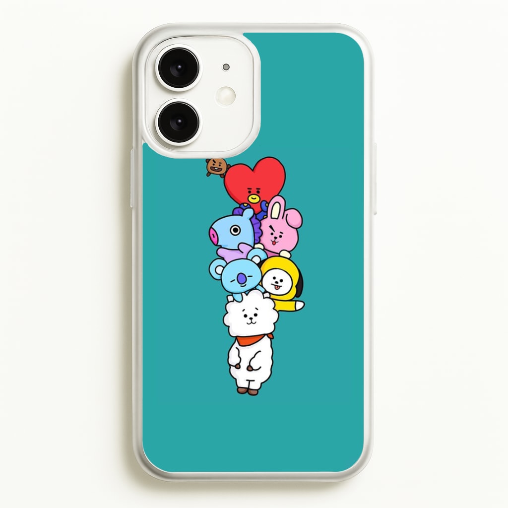Green BT21 - RJ, Mang, Koya, Chimmy, Cooky, Shooky, Tata - K Pop - Phone Case for iPhone 11