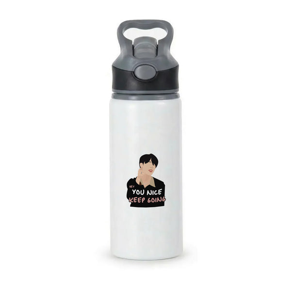 You Nice Keep Going - K Pop Active Water Bottle - Black