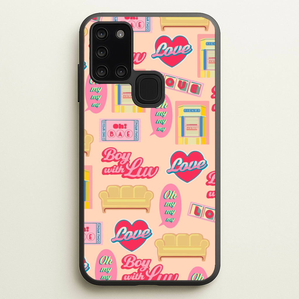 K-Pop Band Icon Pattern - BTS Phone Case for Galaxy A21s