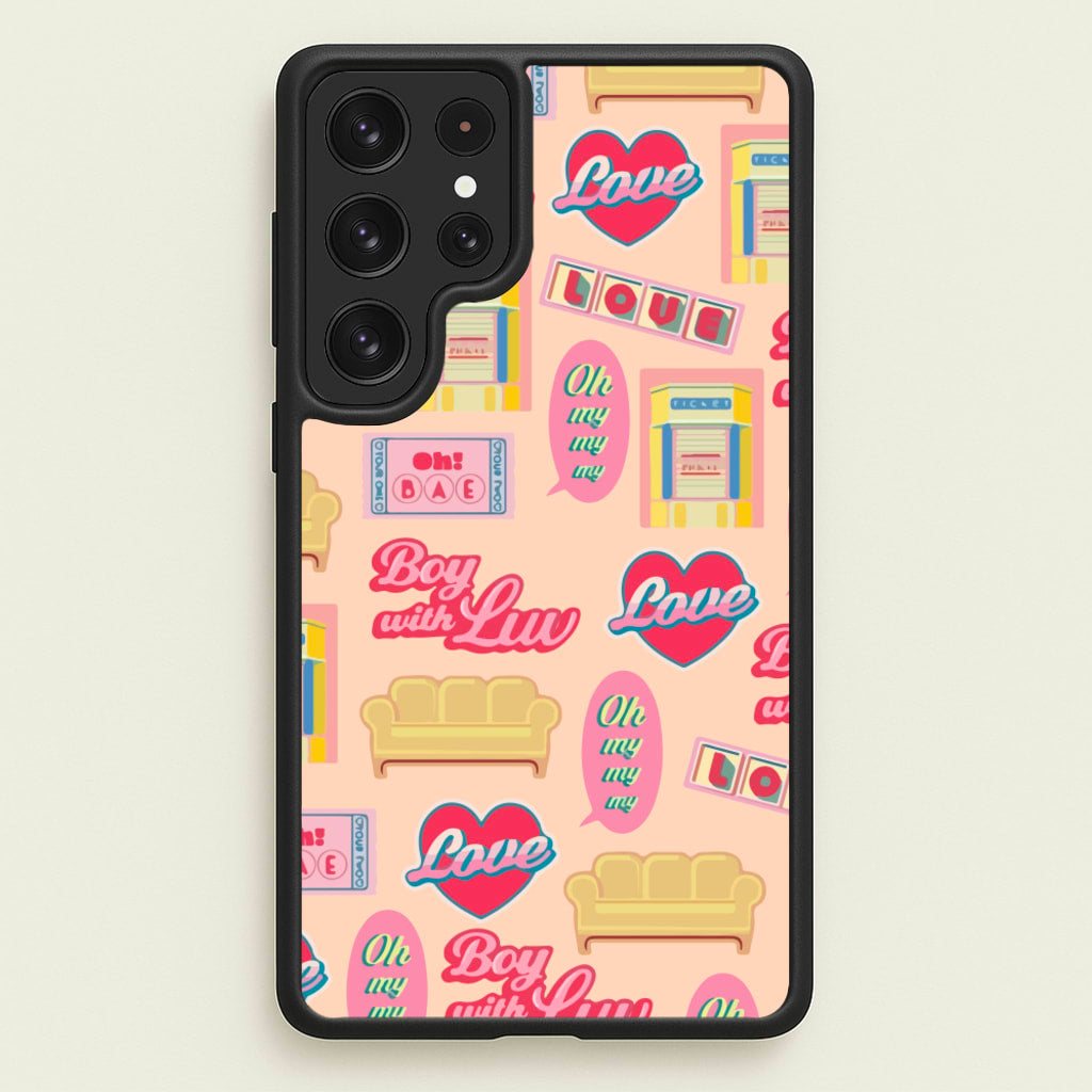 K-Pop Band Icon Pattern - BTS Phone Case for Galaxy S23 Ultra