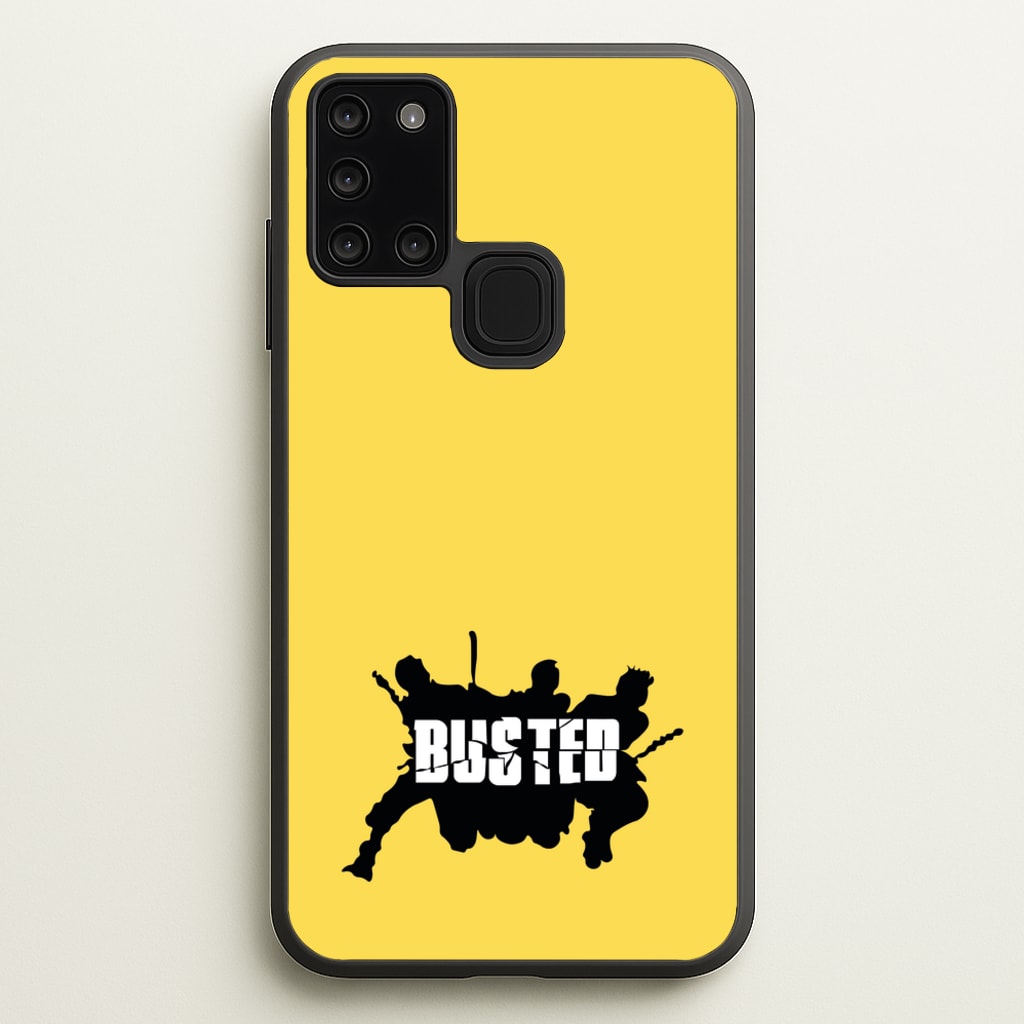 Splatter Text - Bust Band - Busted Phone Case for Galaxy A21s