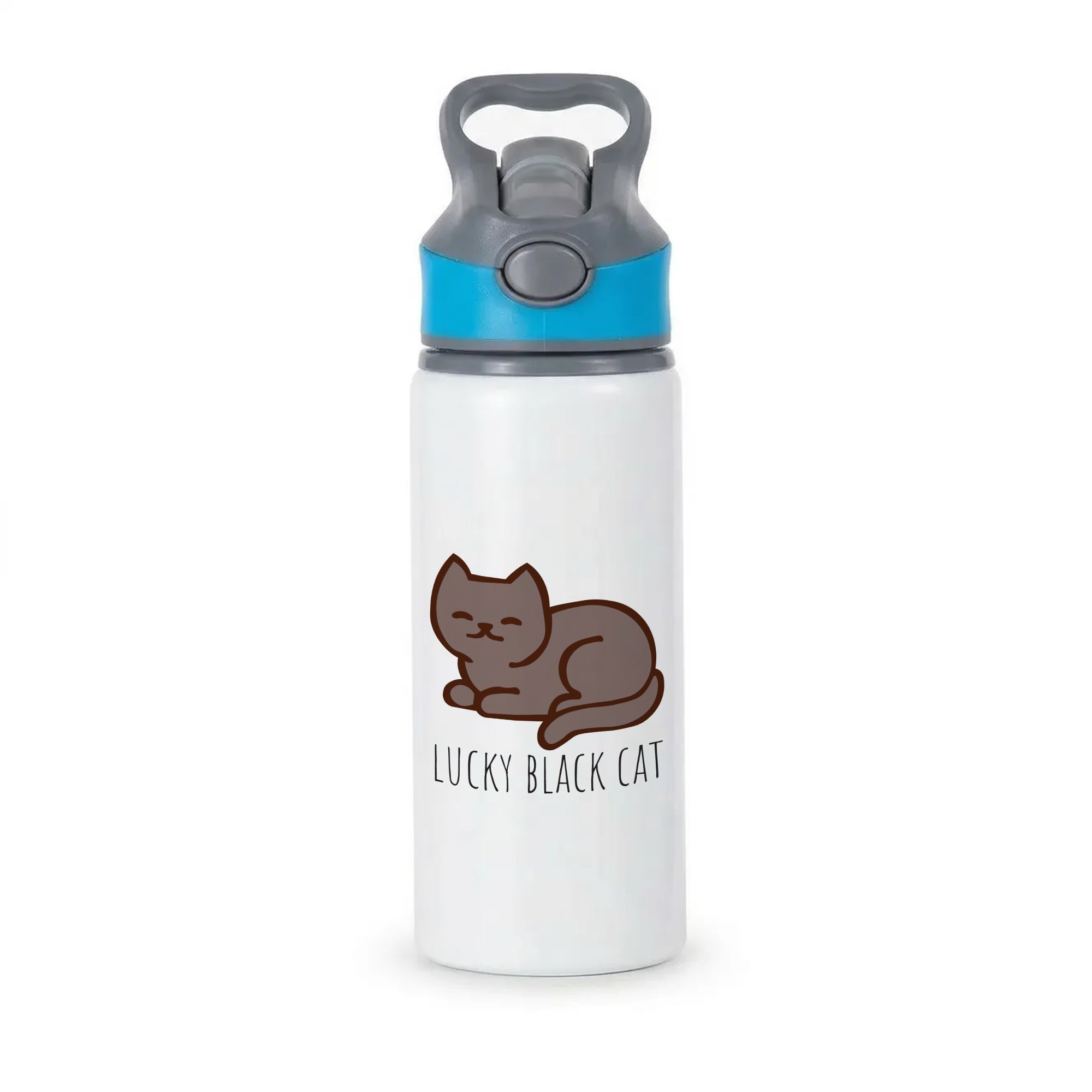Lucky Black Cat - Cats Active Water Bottle - Blue