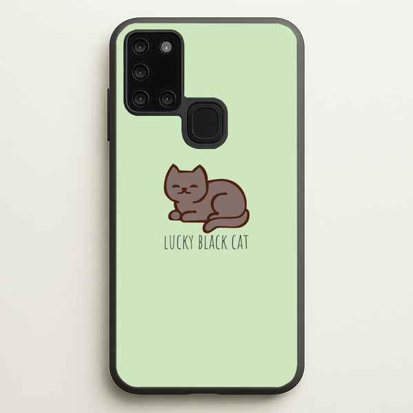 Lucky Black Cat - Cats - Cats Phone Case for Galaxy A21s
