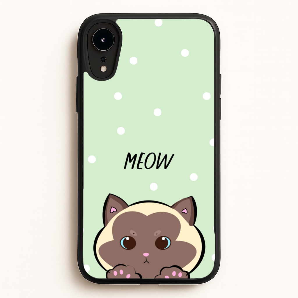 Meow Green - Cats - Cats Phone Case for iPhone XR
