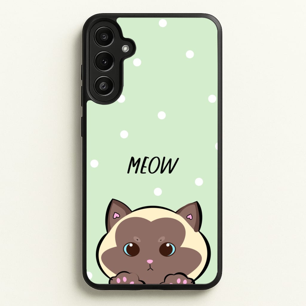 Meow Green - Cats - Cats Phone Case for Galaxy A34