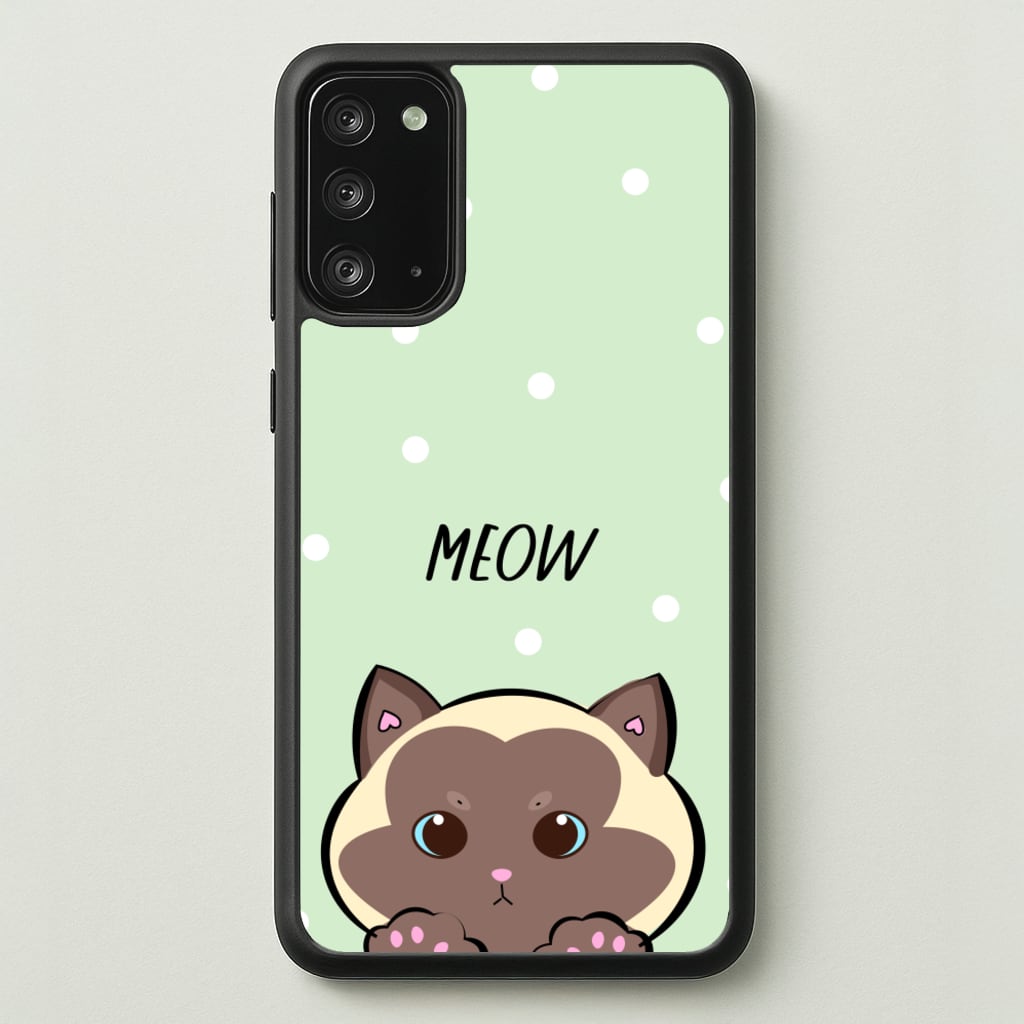 Meow Green - Cats - Cats Phone Case for Galaxy Note 20