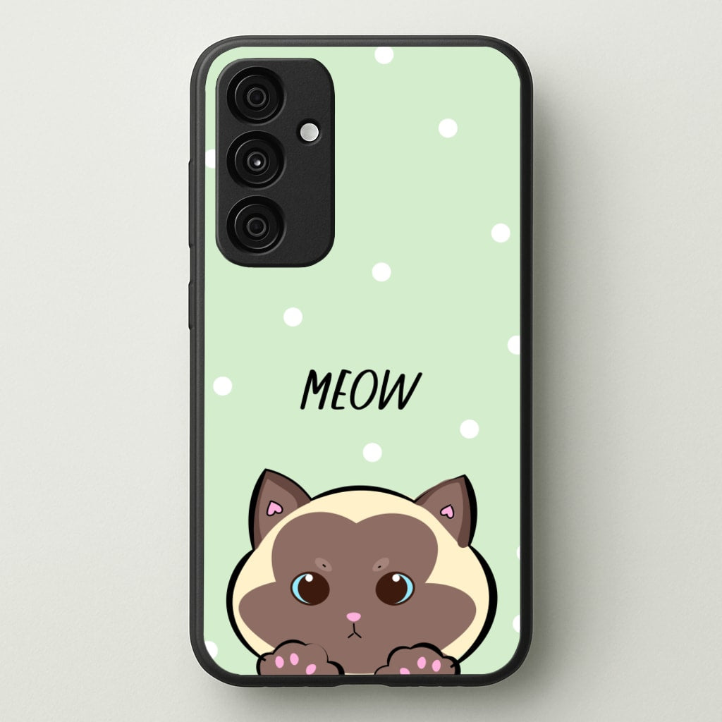 Meow Green - Cats - Cats Phone Case for Galaxy A35