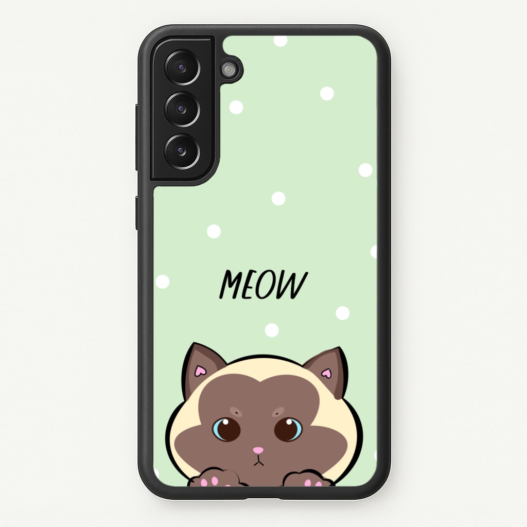Meow Green - Cats - Cats Phone Case for Galaxy S21