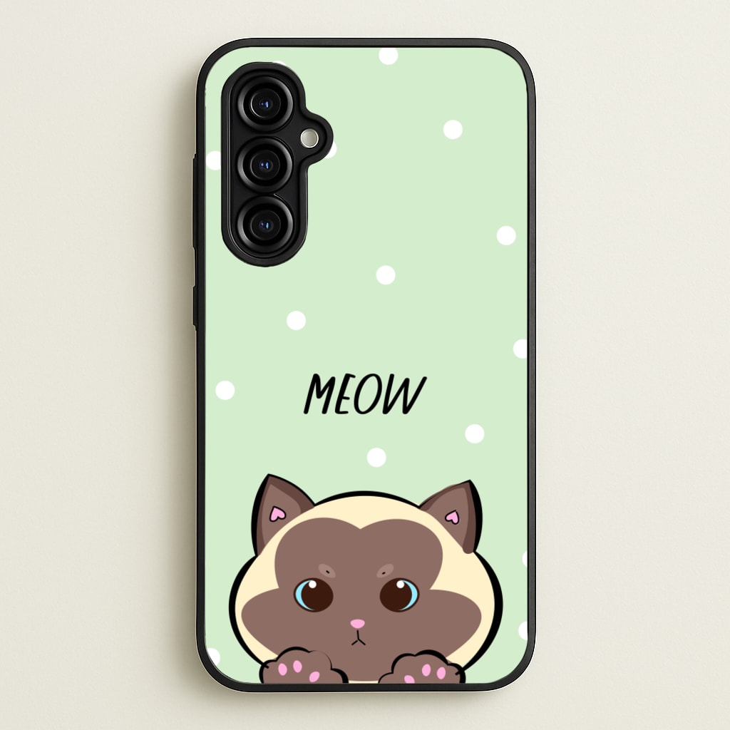 Meow Green - Cats - Cats Phone Case for Galaxy A54