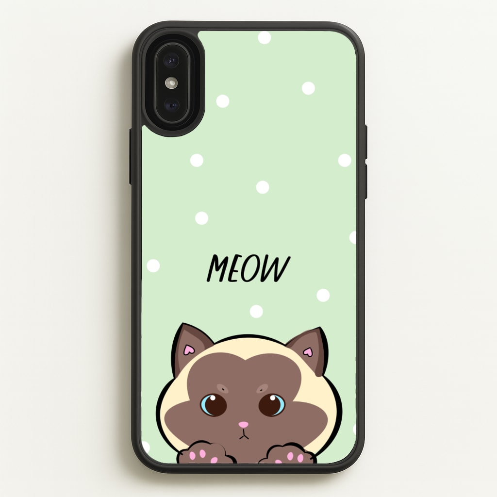 Meow Green - Cats - Cats Phone Case for iPhone XS Max