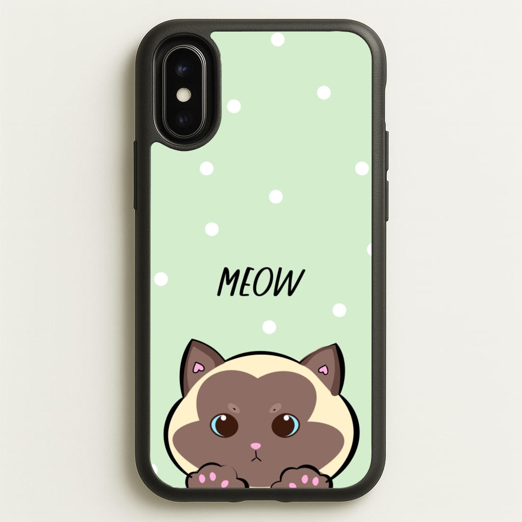 Meow Green - Cats - Cats Phone Case for iPhone X / XS