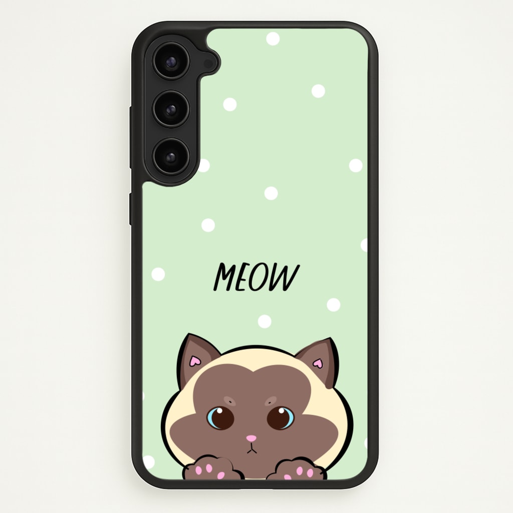 Meow Green - Cats - Cats Phone Case for Galaxy S23