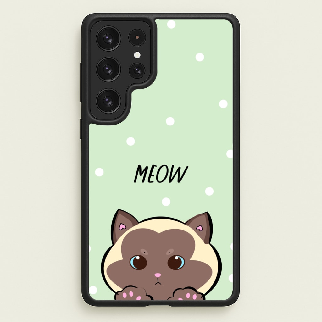 Meow Green - Cats - Cats Phone Case for Galaxy S22 Ultra