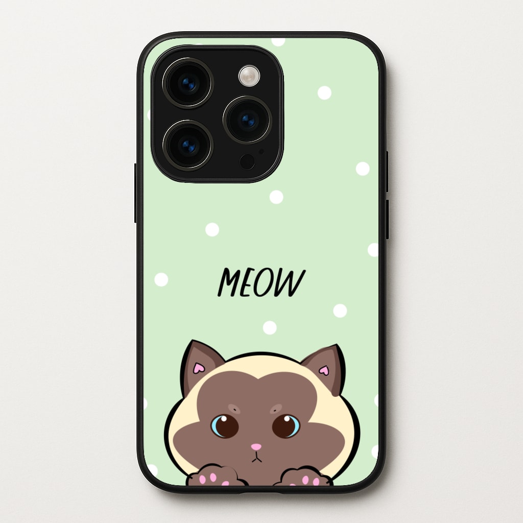 Meow Green - Cats - Cats Phone Case for iPhone 14 Pro
