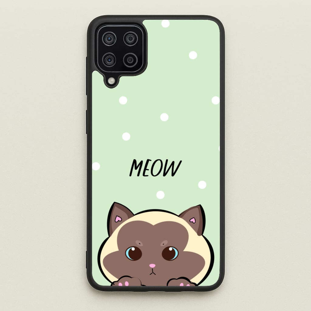Meow Green - Cats - Cats Phone Case for Galaxy A12