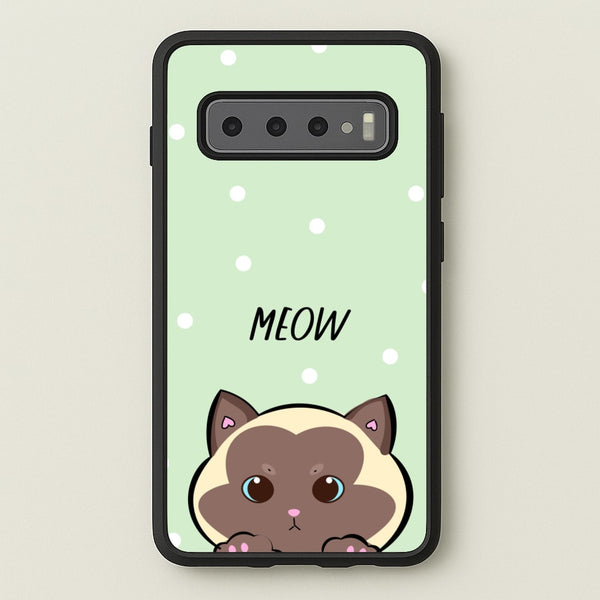Meow Green - Cats - Cats Phone Case for Galaxy S10