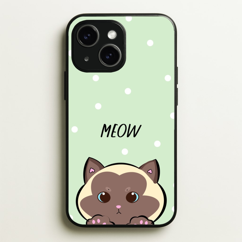 Meow Green - Cats - Cats Phone Case for iPhone 14