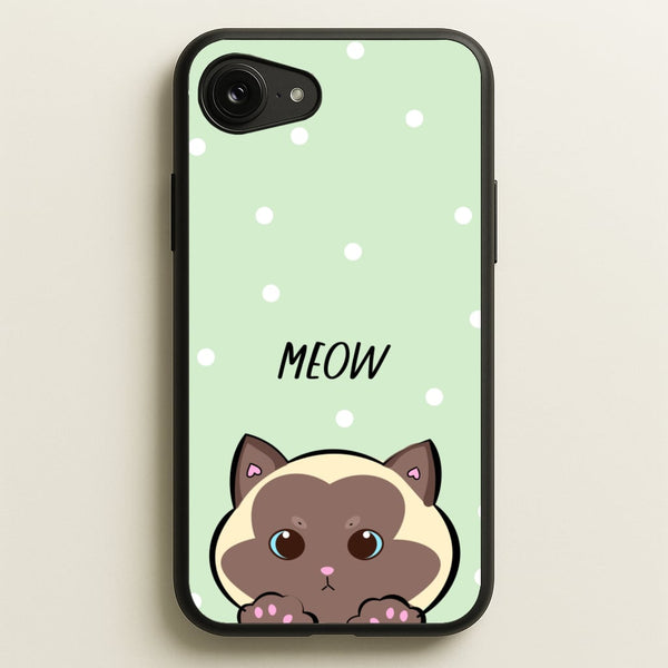 Meow Green - Cats - Cats Phone Case for iPhone 16e