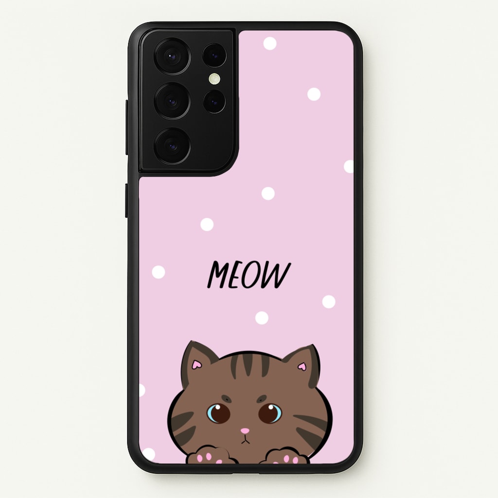 Meow Purple - Cats - Cats Phone Case for Galaxy S21 Ultra