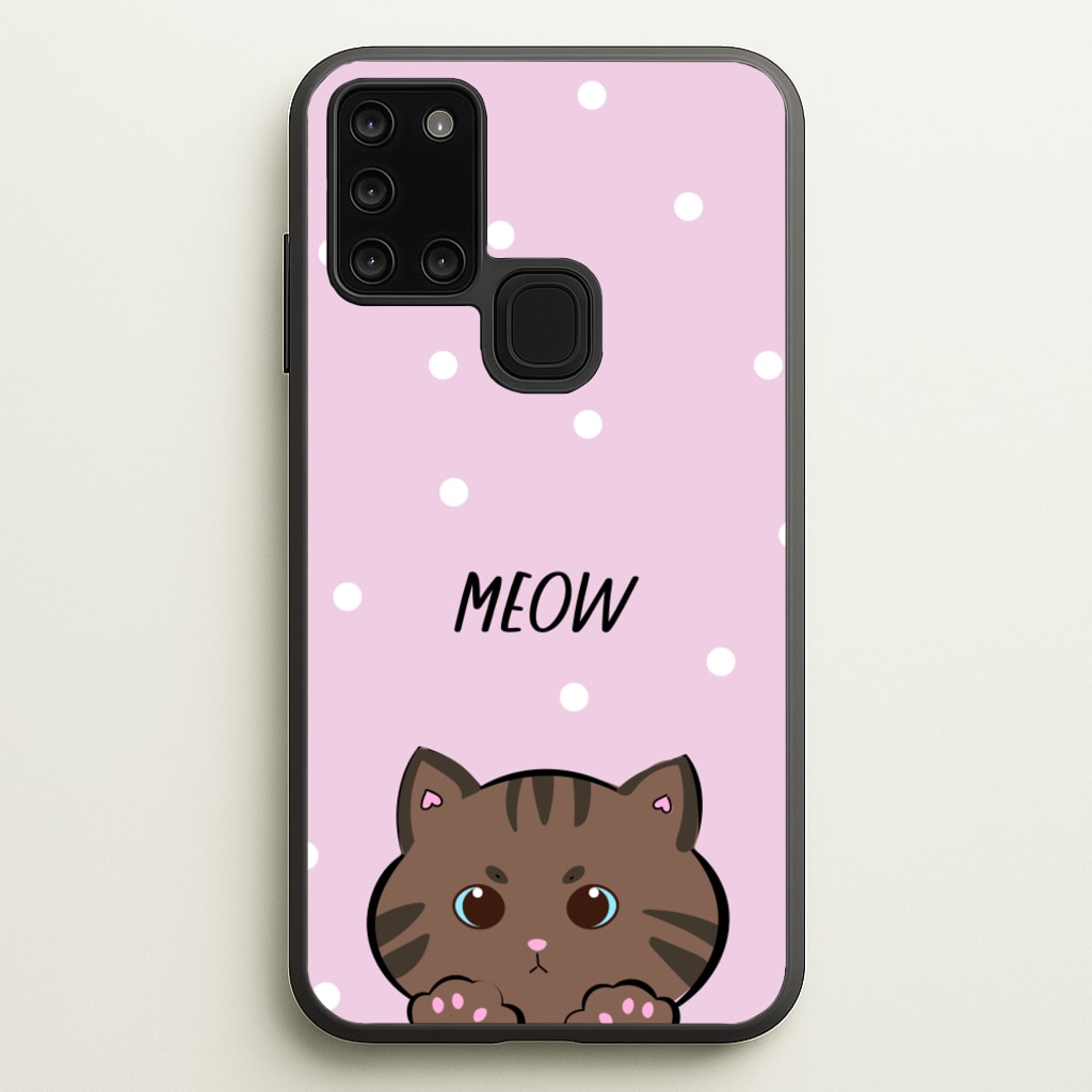Meow Purple - Cats - Cats Phone Case for Galaxy A21s