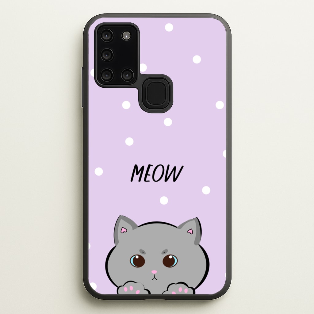 Grey Kitty - Cats - Cats Phone Case for Galaxy A21s