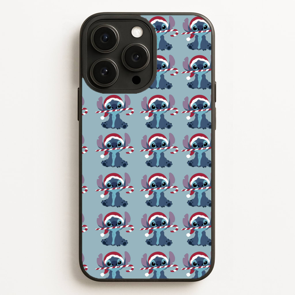 Christmas Blue Alien Pattern - Christmas Phone Case for iPhone 16 Pro Max