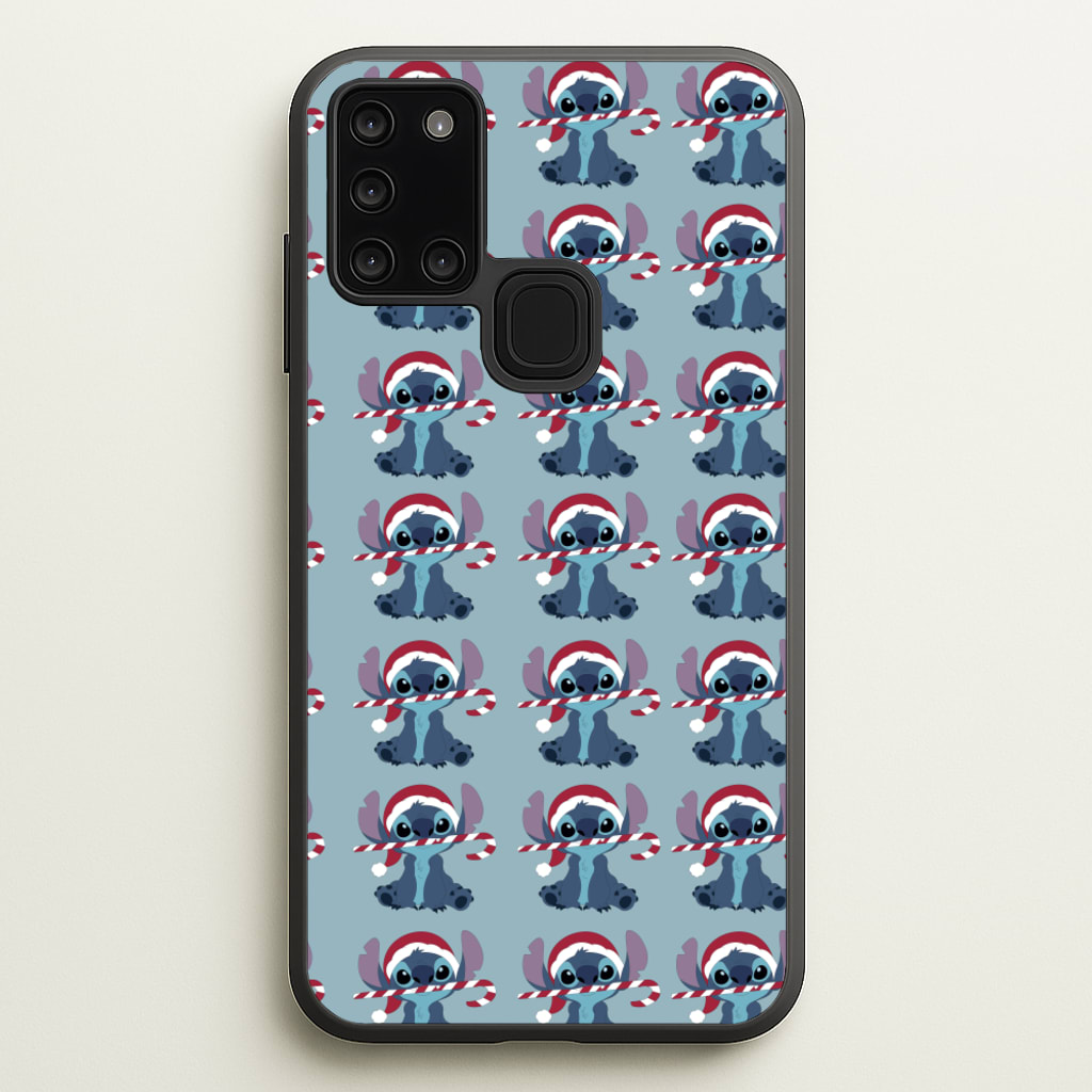 Christmas Blue Alien Pattern - Christmas Phone Case for Galaxy A21s