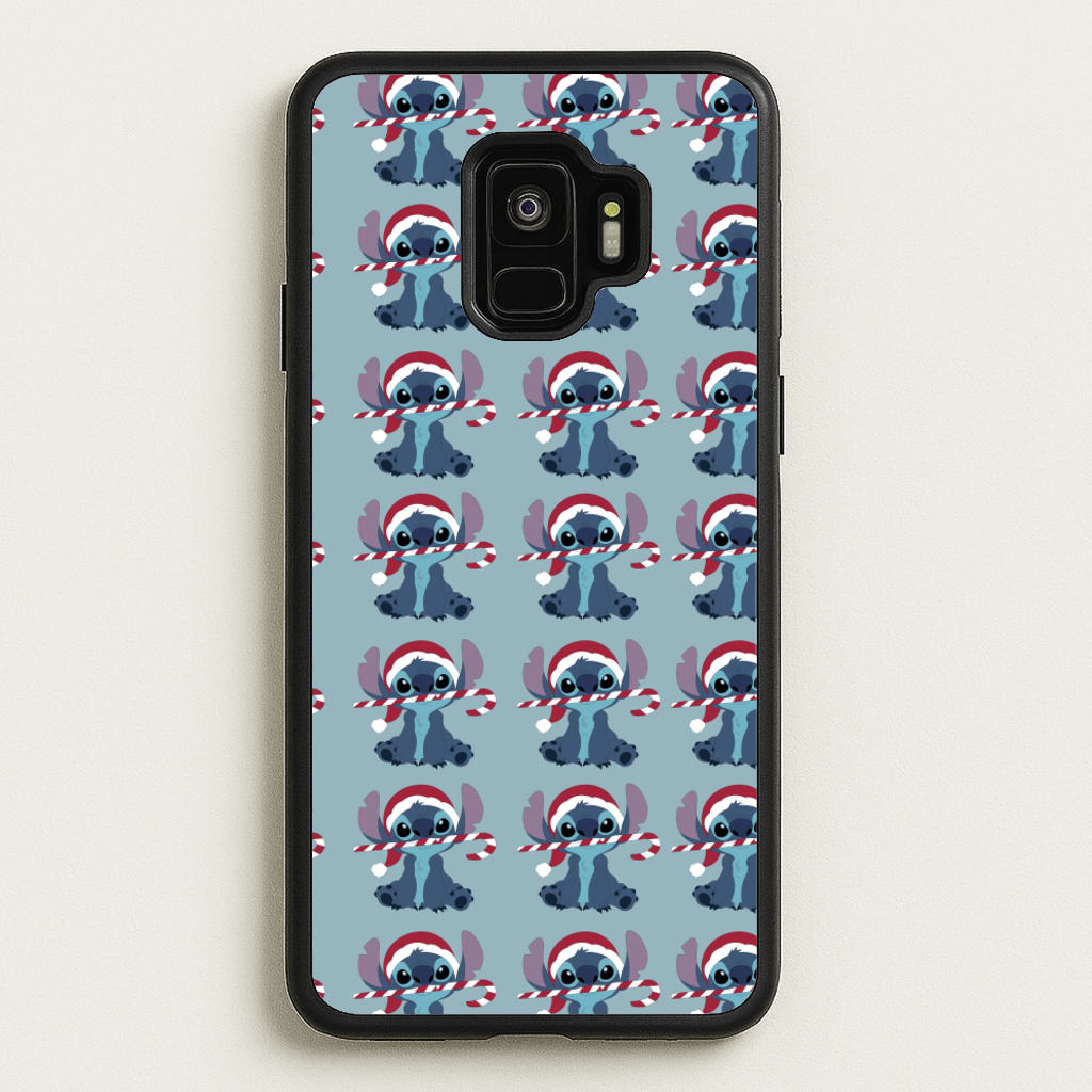 Christmas Blue Alien Pattern - Christmas Phone Case for Galaxy S9