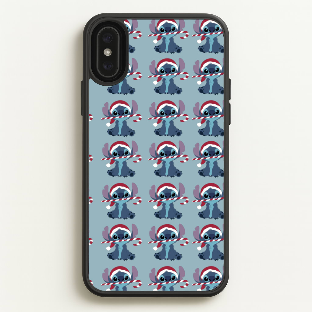 Christmas Blue Alien Pattern - Christmas Phone Case for iPhone XS Max