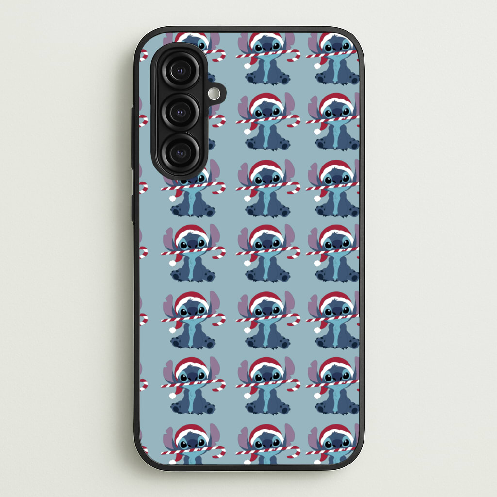 Christmas Blue Alien Pattern - Christmas Phone Case for Galaxy A16