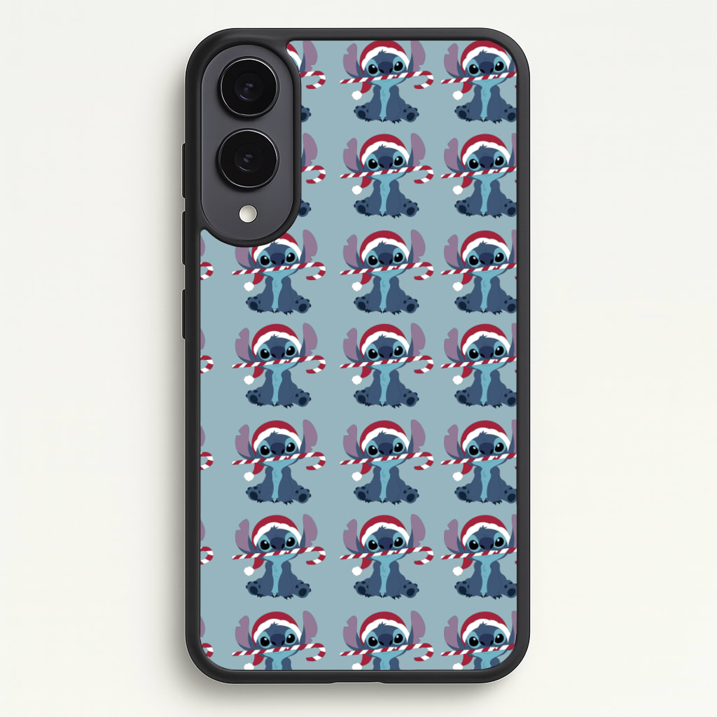 Christmas Blue Alien Pattern - Christmas Phone Case for Galaxy S25 Edge