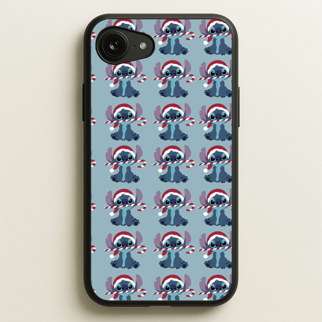 Christmas Blue Alien Pattern - Christmas Phone Case for iPhone 16e