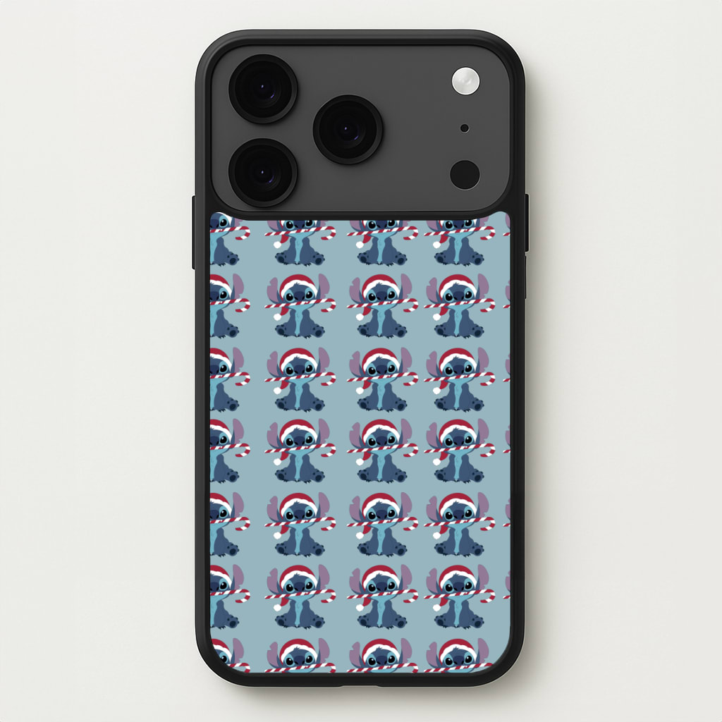 Christmas Blue Alien Pattern Phone Case for iPhone 17 Pro Max