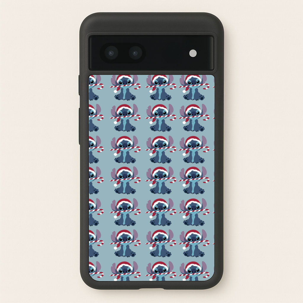 Christmas Blue Alien Pattern - Christmas Phone Case for Google Pixel 6a