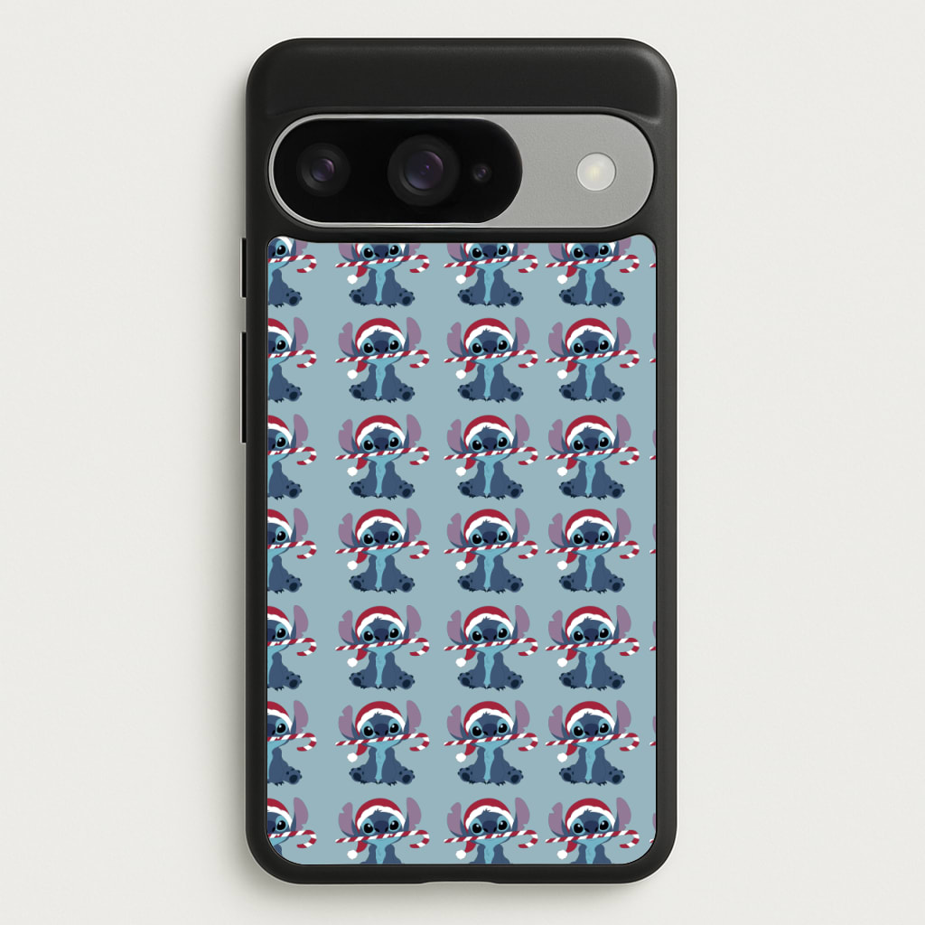 Christmas Blue Alien Pattern Phone Case for Google Pixel 10 / 10 Pro