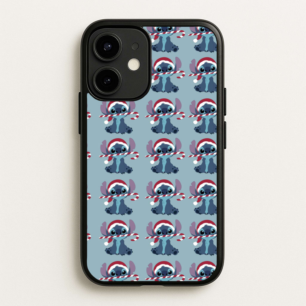 Christmas Blue Alien Pattern - Christmas Phone Case for iPhone 12 Mini