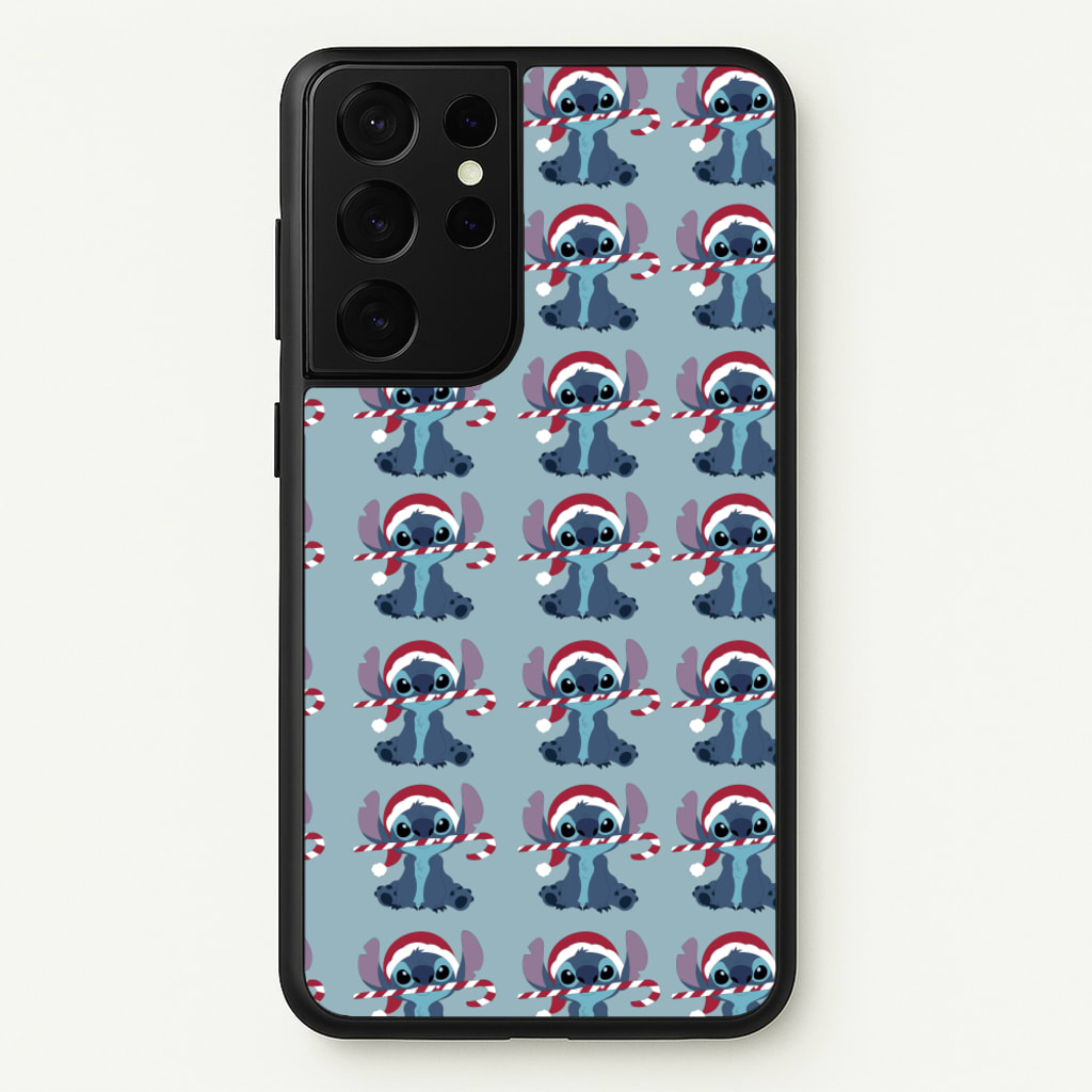 Christmas Blue Alien Pattern - Christmas Phone Case for Galaxy S21 Ultra