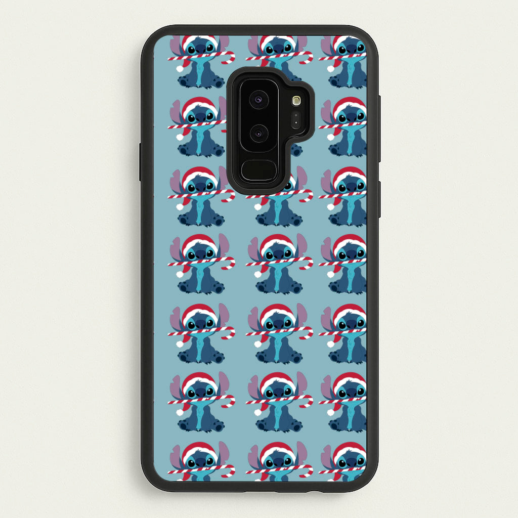 Christmas Blue Alien Pattern - Christmas Phone Case for Galaxy S9 Plus